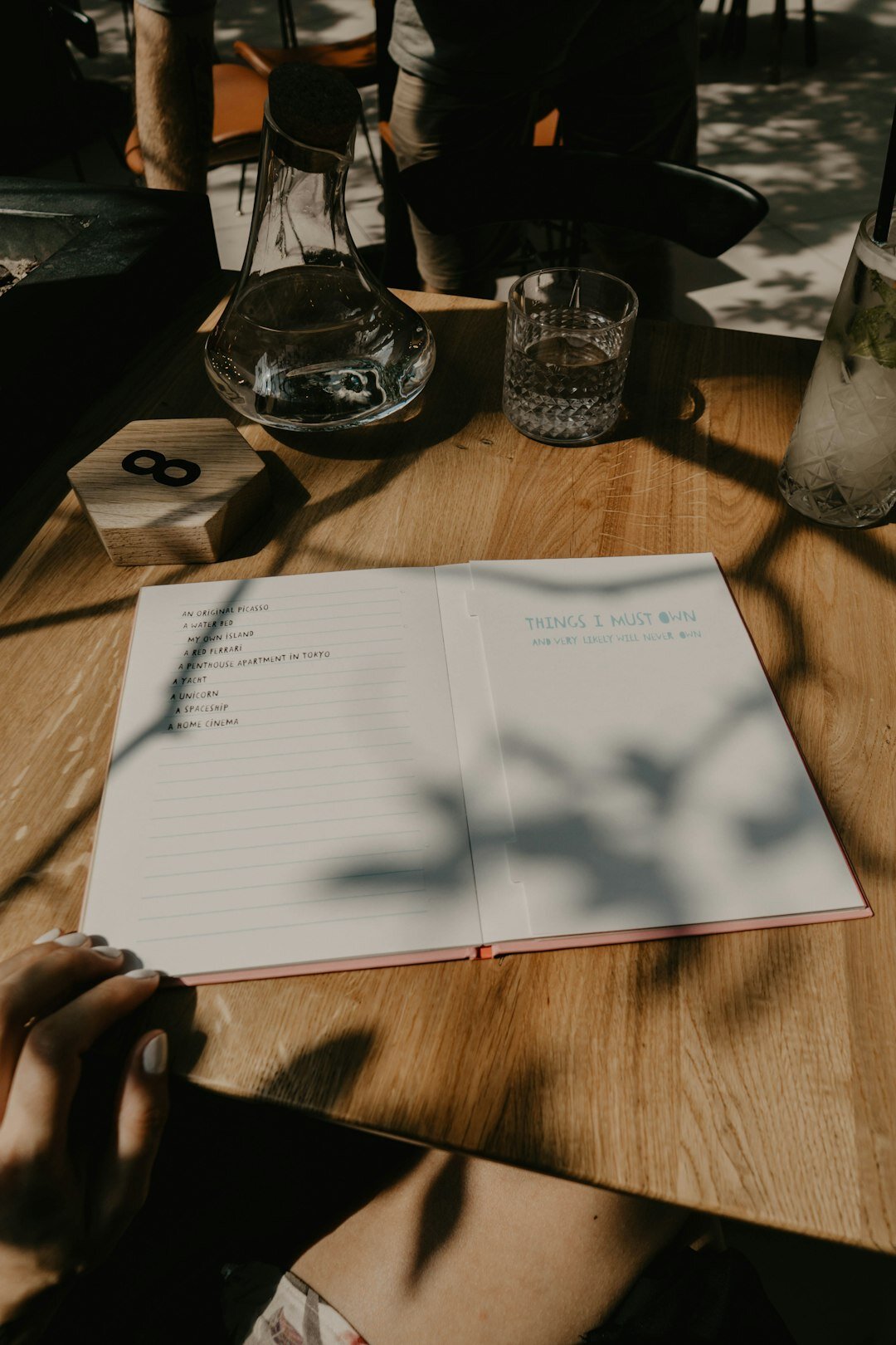 person writing in journal at dawn