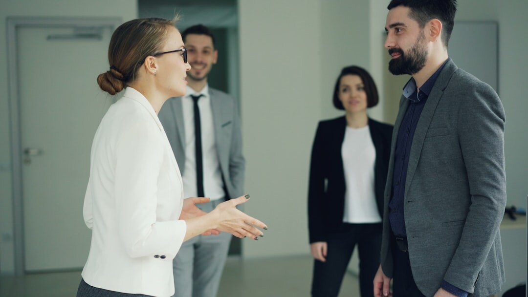 professional handshake in office